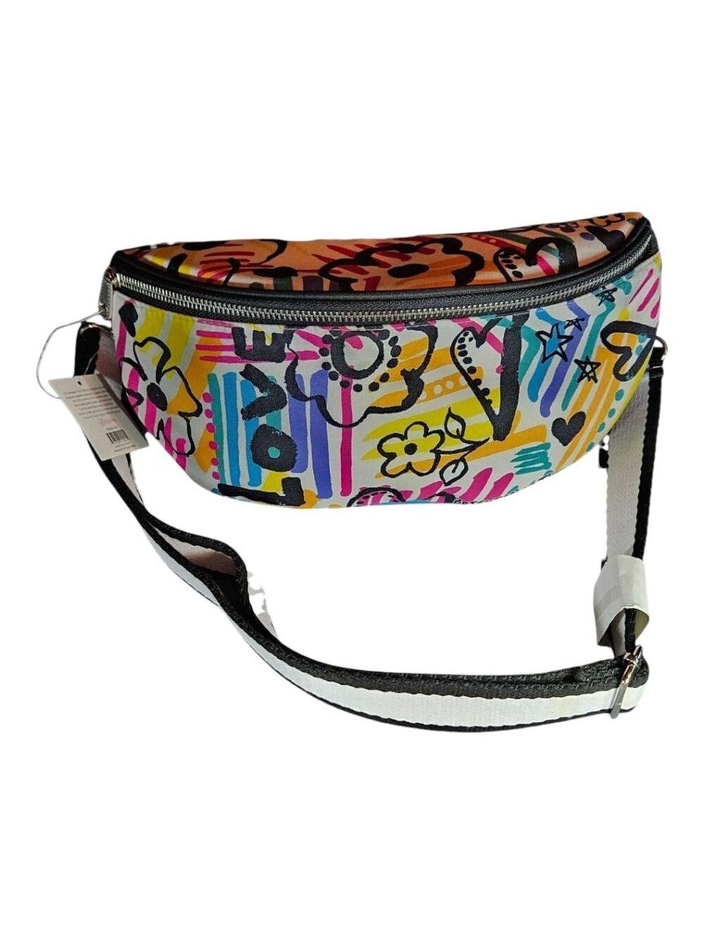Brighton Graffiti Love Multi-color White One Size Crossbody Belt Bag